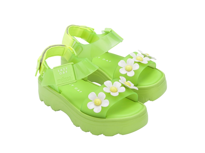 Melissa Kick Off Sandal Lazy Oaf Green White Yellow Us Size 10 Melissa Shoes Singapore Official Online Shop For Melissa Jelly Shoes
