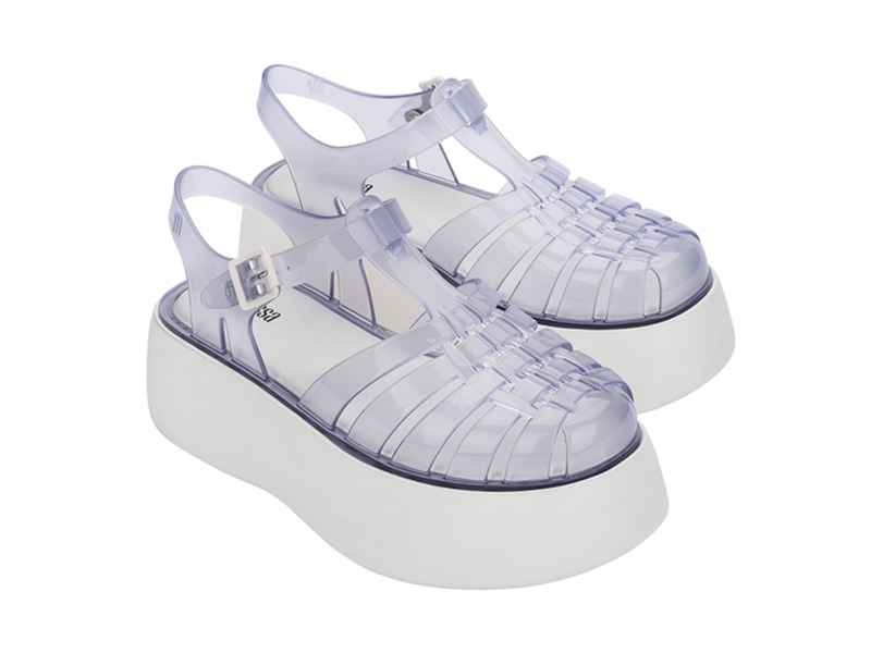 Clear platform jelly shoes sales